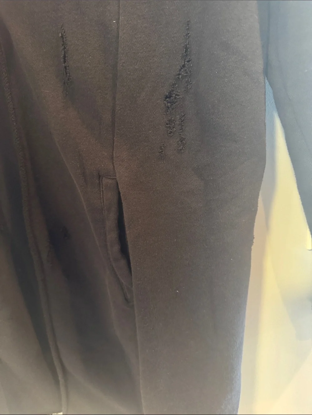 Divided H&M Distressed Black Hooded Cardigan Size M